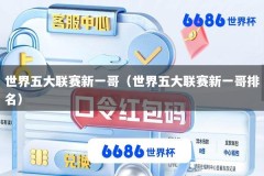 世界五大联赛新一哥（世界五大联赛新一哥排名）