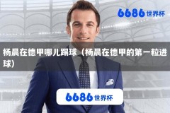 杨晨在德甲哪儿踢球（杨晨在德甲的第一粒进球）